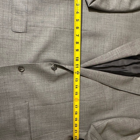 Calvin Klein Mens Suit Jacket Size 44R Gray Black 100% Wool Blazer (Flaw) - Picture 7 of 14
